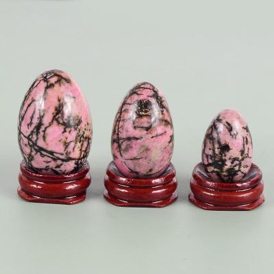 China China 3Pcs Set Rhodonite Small Large Jade Yoni Eggs Set Undrilled Eggs for sale