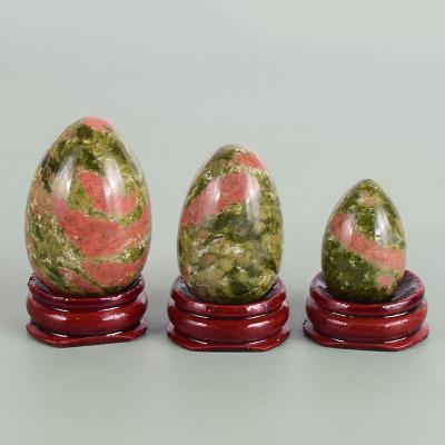 China China Large Size Natural Unakite Jade Stone Yoni Eggs Set for Women Energy Reiki Health Tools for sale