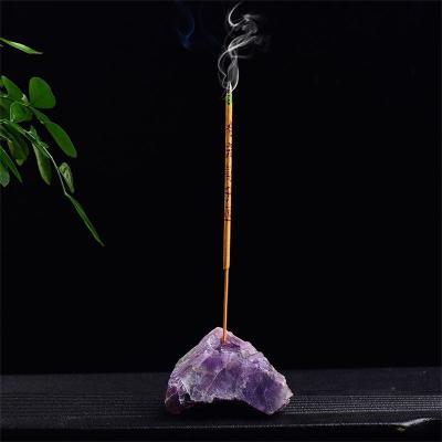 China Europe Natural Amethyst Blocks Infuriate Stick Holder Stone Quartz Crystal Feng Shui Energy Crystal Rough Gemstone Holder Various for sale