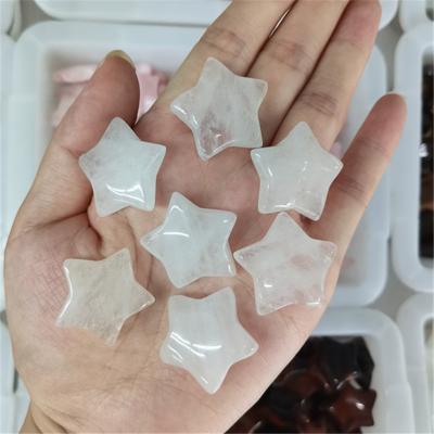 China Europe Charm 26mm Natural Small Star Stone Reiki Healing Crystals Hand Cut Stars For Energy Crafts for sale