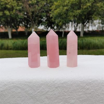 China Wholesale Natural Crystal Wand Point For Women Meditation Tower Rose Quartz Crystals Healing Stones Healing Energy Hot Sale From Europe for sale