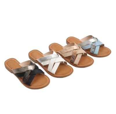 China 2021 fashion trend fashion flat sandal straps cute femininas women's sandlias sandal sandals for sale