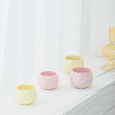 China Home Decoration Custom Color Church Decor Candle Bowl Cup Modern Wedding Ceramic Candle Jar For Home Decoration for sale