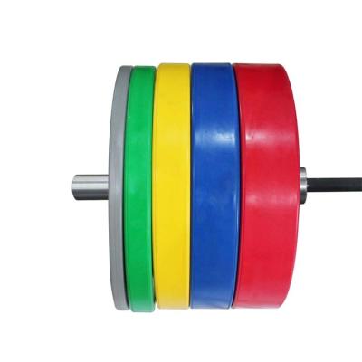 China Durable Customized Logo Gym Fitness Weightlifting Color Barbell Rubber Weight Bumper Plates for sale