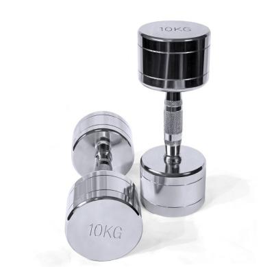 China Weightllfting Plated Round Head Dumbbells 1-10kg 100kg Fitness Weight Lifting Chrome Steel Dumbbell Set for sale