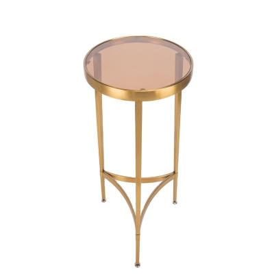 China Adjustable Luxury Style Planter Table (Other) Metal Stainless Steel Corner Glass Top Flower Stand for sale