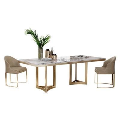 China Adjustable (Other) Most Popular Furniture Set Dining Set Marble Dining Luxury Dining Table for sale