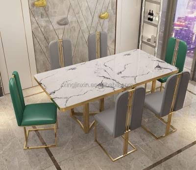 China (Other) adjustable luxury dining table and chairs dining table set luxury dining room furniture for sale