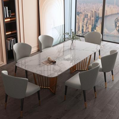 China (Other) Foshan Furniture Factory Adjustable Dining Table Set Modern Metal Dining Tables for sale