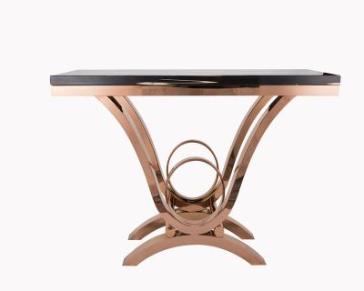 China (Other)New Adjustable Modern Luxury Marble Top Corner Table For Living Home Furniture Hallway Metal Base Console Table for sale