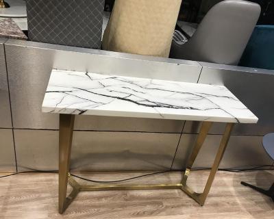 China Nordic affordable luxury marble side fashion creative stainless steel console table (the other) adjustable table for sale