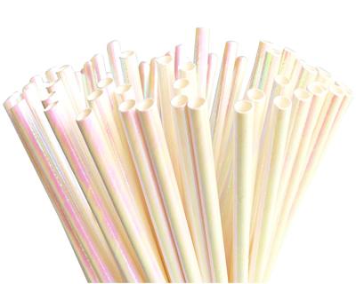 China Eco Straw Biodegradable Iridescent Drinking Paper Disposable Drinking Straws for sale