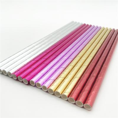 China 25pcs Package Disposable Durable Aluminum Foil Metallic Straws LFGB Certified for sale