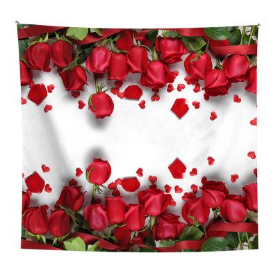 China Love Tapestry Valentine's Day Heart Tapestry Traditional Wall Tapestry Love Romantic Valentines Background Be Bedroom Decor for sale