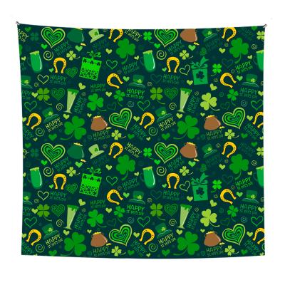 China St. Patrick's Day Wall Hanging Decor Living Room TV Background Wall Home Tapestry Traditional Green Aesthetic for sale