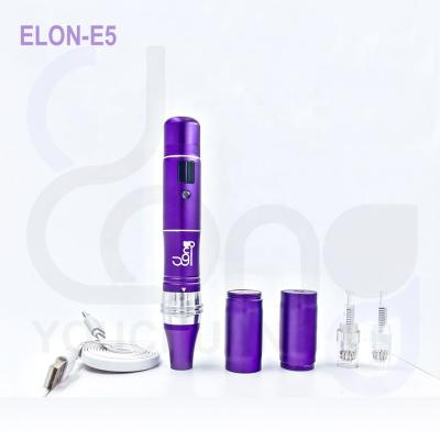 China Anti-puffiness ELON-YC Derma Pen E5 Two Batteries Teasing Available Teasing Cartridge 9 16 24 36 42 pins nano dermapen E5 microneedling needles for sale