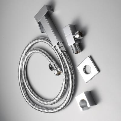 China Modern Competitive High Chrome Valve Hose Toilet Bidet Wall Mounted Brass Shower Spray for sale