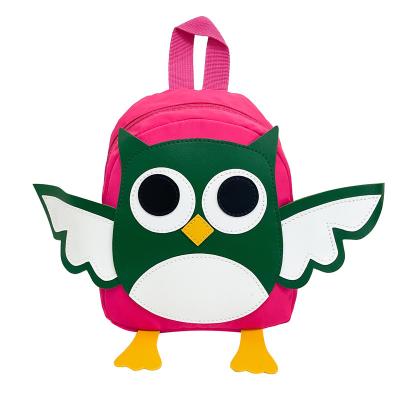 China High Quality Waterproof Backpack For Toddlers With Wrist Tie Anti-lost Owl Cartoon Backpack For 1-5 Years Kids for sale