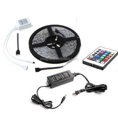 China PVC RGB Led Strip Waterproof 5M SMD 5050 300 LED/Roll +44 Key IR Remote+12V 5A Power Adapter for sale