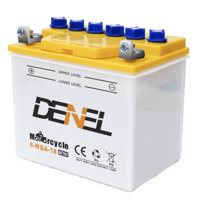 China Tricycle Denel 6-MQA-18 12V 18AH Three-wheeler Tricycle Motorcycle Dry Charged Battery for sale