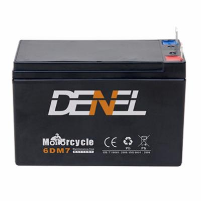 China Scooter Motorcycle Denel 12V 6DM7 baterias motorcycle air to ground missile battery low temperature mf battery motorcycle battery for sale