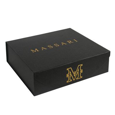 China Larger Handmade Top Quality Black Cardboard Clothing Garment Box For Men for sale