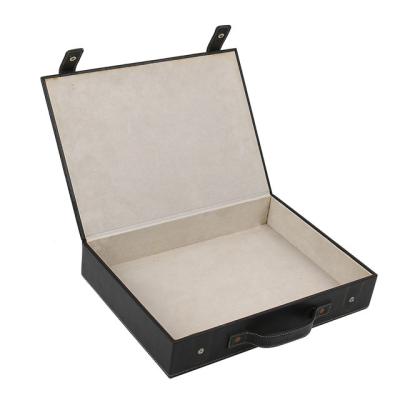 China Wholesale Recycled Materials Cardboard Suitcase Gift Box With Handle for sale