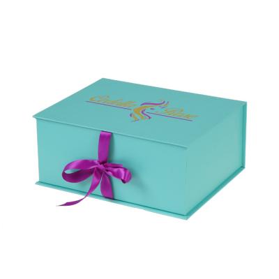 China Handmade Wholesale Custom Hair Extension Packaging Boxes For Bundles With Ribbon for sale