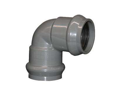 China China Manufacturer Plastic Pipe Fitting Lightweight PVC Gray 90 Degree Elbow With Rubber Ring for sale