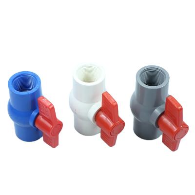 China General factory manufacturing direct sale of 110mm plastic color PVC red blue gray double ball valve for water supply for sale