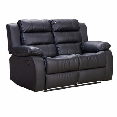 China 1+2+3 Extendable Luxury Living Room Furniture Black Genuine Leather Recliner Sofa for sale