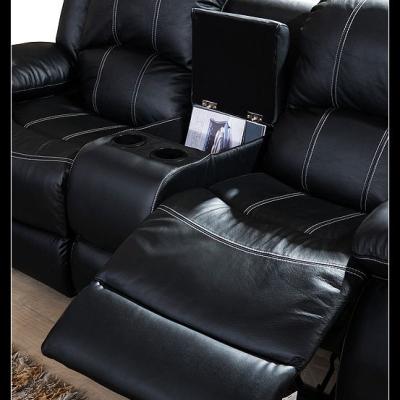 China Manual Extendable Living Room Recliner Motion Leather Sofa With Top Grain Leather Competitive Price for sale