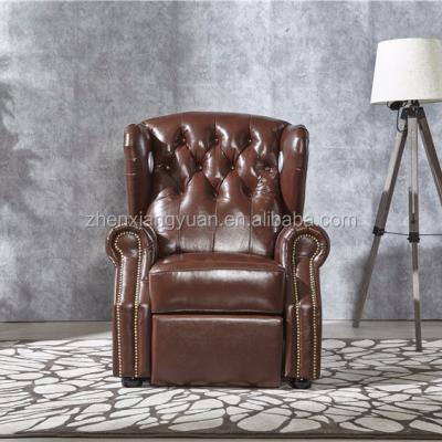 China Sofa New Corner Styls Classic Roll Arm Tufted Deep Button Leather Chesterfield Chair for sale