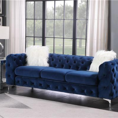 China Other Luxury Living Room Stainless Steel Lounge Sofa 2-3 Seater Velvet Upholster Couch For Home Hotel for sale