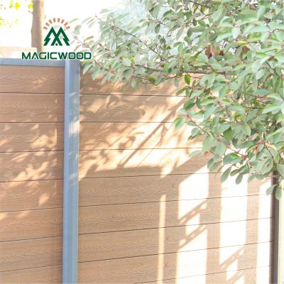 China Premium Privacy Fence Panel Anti Rotten Outdoor Yard Garden WPC Easy Installing Compound Fence Panels Easily Assembled for sale