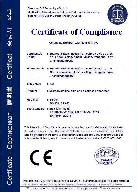 CE - Suzhou Betters Electronic Technology Co., Ltd.