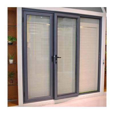 China Waterproof Aluminum Frame Stainless Steel Screen Swing Door Single Hinged Aluminum Glass Door for sale