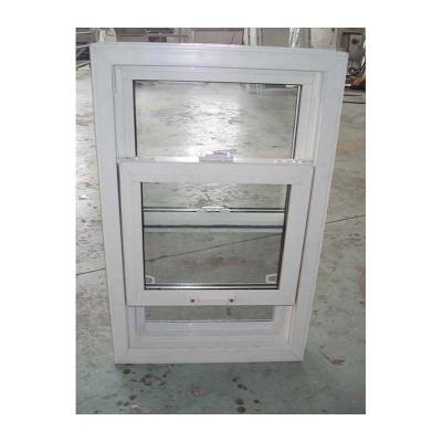 China Magnetic Screen PVC UPVC Plastic Glass Single Double Hung Windows for sale