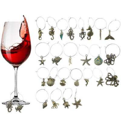 China Personalized Creative Wine Glass Viable Metal Ring Charms Funny For Party And Wedding for sale