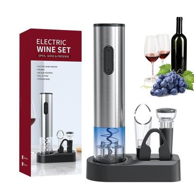 China Sustainable Electric Wine Opener, Battery Operated Wine Bottle Openers with Foil Cutter, Reusable Automatic Wine Corkscrew Remover for sale