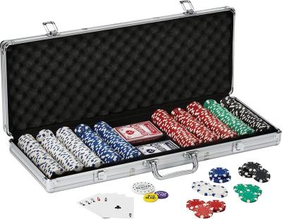 China Professional Casino Chips Texas Hold'em Poker Chips Set Poker Weight And Size Poker Chips Clay They Poker Sets With Metal Box/Suitcase for sale