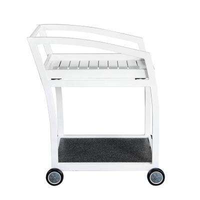 China Modern Desgin Metal Rolling Car With Steel Handle Serving Car On Wheels Shelf Factory Display Rack Convenient Food Storage Trolley for sale