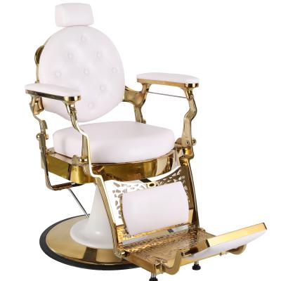 China Hot Selling Modern Vintage Old Style Barber Chair Recling Hydraulic Antique European Classic Hairdressing Equipment Salon for sale