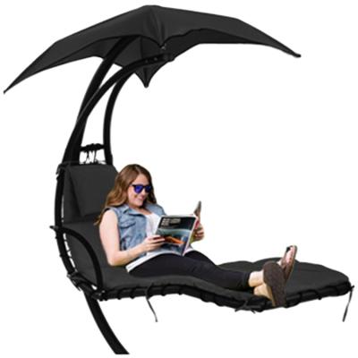 China In Inventory Factory Price Contemporary Suitable High Quality Outdoor Lounge Chair With An Umbrella Black for sale