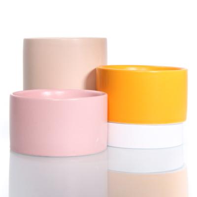 China Wholesale Home Decoration Matt Candle Container Colorful Empty Luxury Ceramic Candle Jar For Candle Making for sale