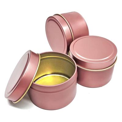 China Birthdays Round Decorative Candle Packaging Tins Empty Candle Tins Containers for sale