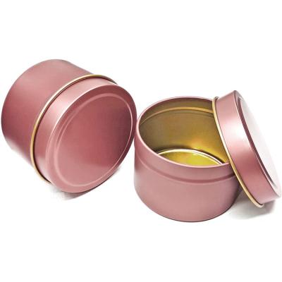 China Golden 8Oz Birthdays Travel Candle Tins Empty Aluminum Cans With Lids for sale