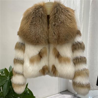 China White Red Fox Fur Coat 100% Real Fox Skin Full Fur Coats Fluffy Design Anti-Shrink Fur Coats New Real Fur Coats for sale