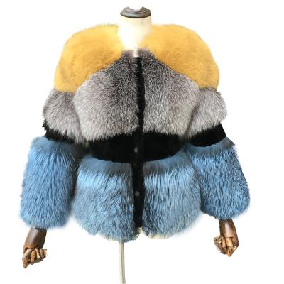 China Mao Mao Fur Wholesale New Style Silver Fox Real Fur Coat Multi Color Anti-shrink Overcoat for sale