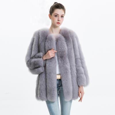 China Hot Sale Anti-Shrink In Europe Winter Fox Fur Coat Fashion Design Real Fur Coat Custom Wholesale Good Quality Fox Fur Coat for sale